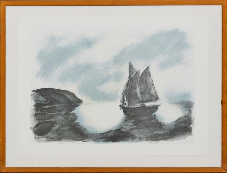 GUSTAV RUDBERG, colour lithographe, signed and numbered 123/250.