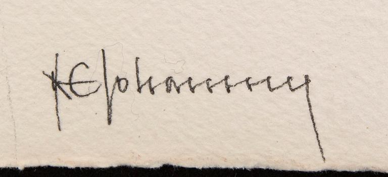 Nils E Johansson, watercolor, watercolor, signed.