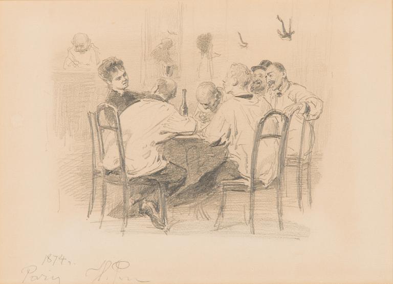 Ilja Jefimovitj Repin, A scene from a Parisian café.