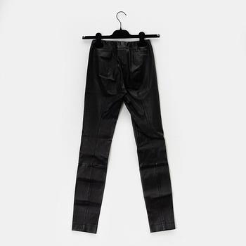 The Row, a pair of leather pants, size XS.