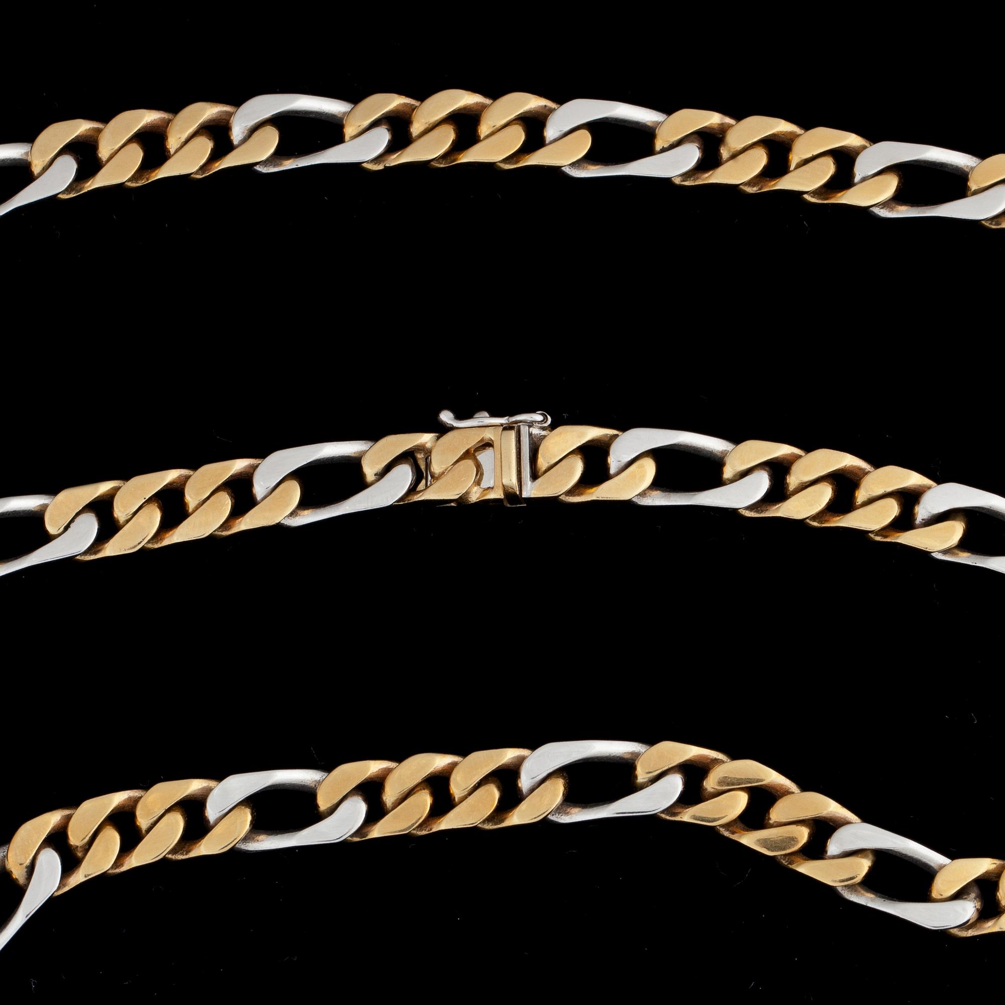 HALSLÄNK, rödguld och vitguld, 18k. Vikt ca 114 g.