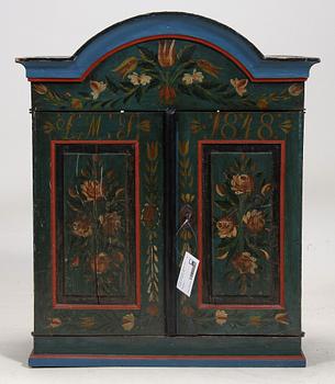 VÄGGSKÅP, allmoge, södra Sverige, bär datering 1848.