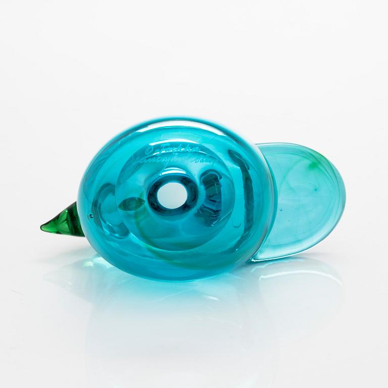 Oiva Toikka, Glass bird, "Flycatcher" signed Oiva Toikka Nuutajärvi Notsjö.