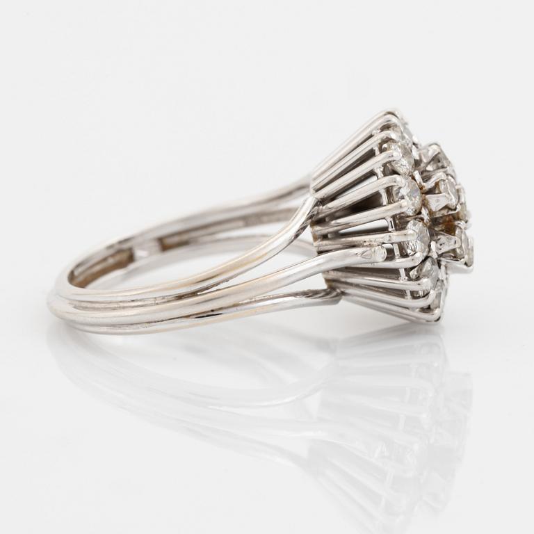 White gold and brilliant cut diamond ring.