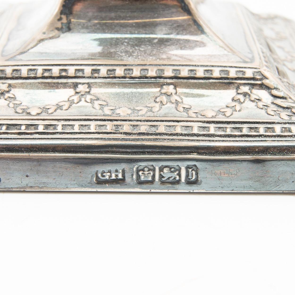 Candelsticks, a pair, silver, probably Sheffield, England, early 20th century.