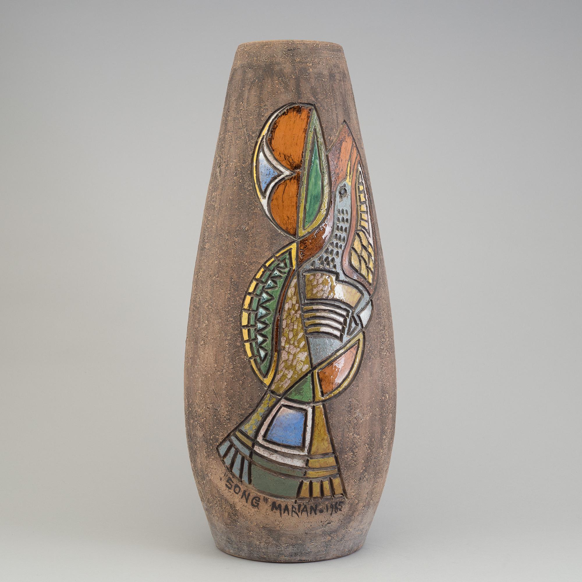 MARIAN ZAWADZKI, a large ceramic vase from Tilgmans, signed and dated 1965.