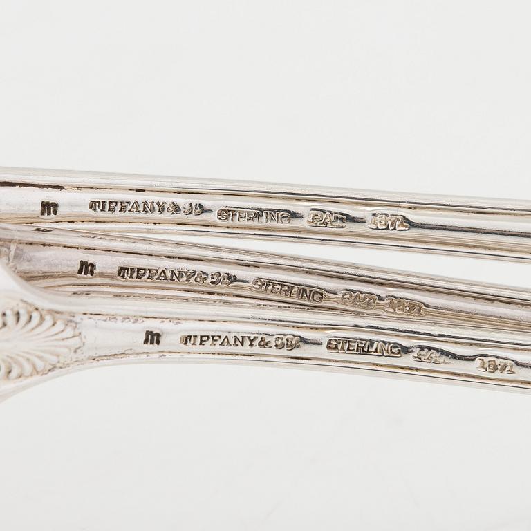 Tiffany & Co, Kala-aterimia, 10 kpl, sterlinghopea, "Palm Pattern", 1900-luvun alkupuoli.