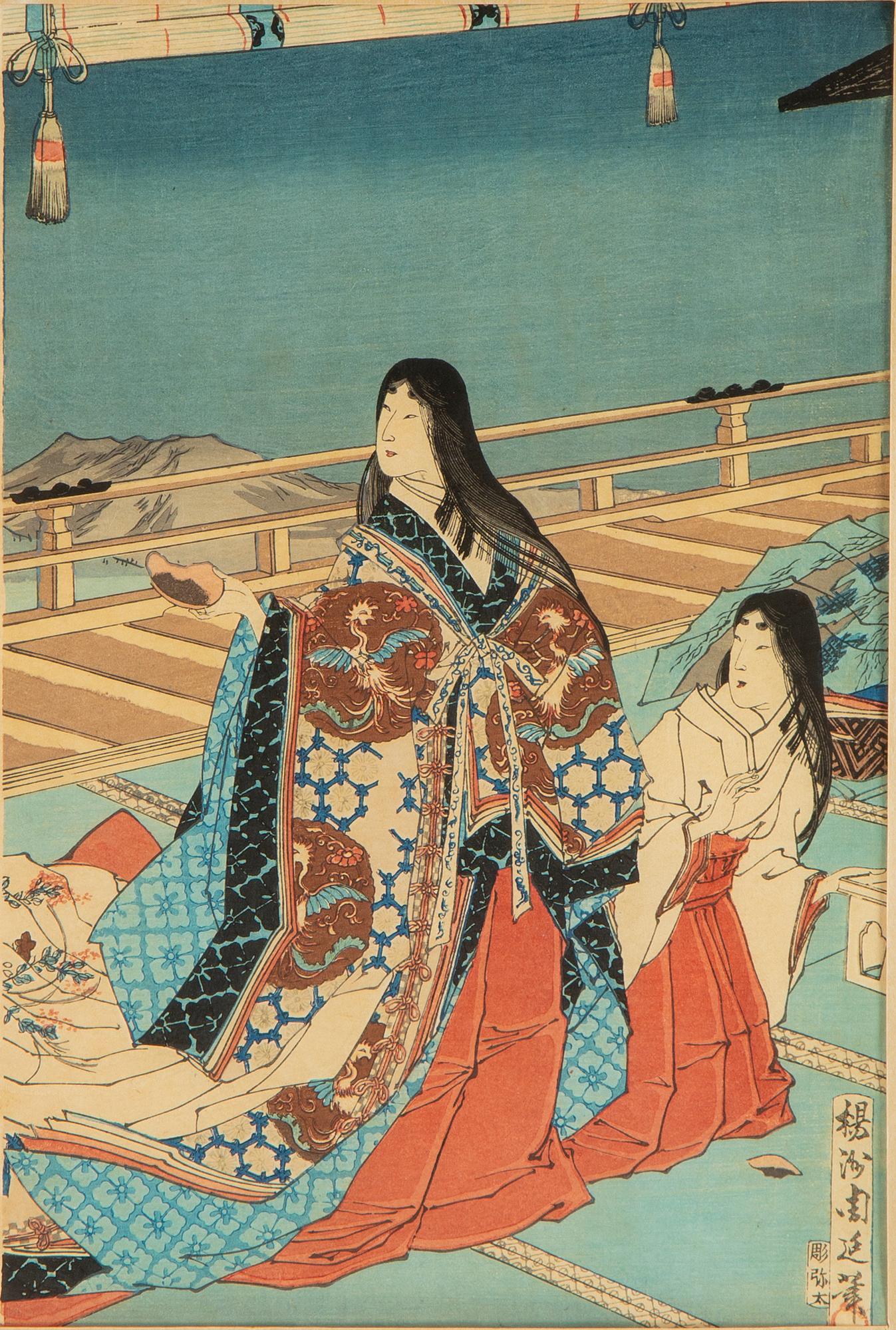 YOSHU CHIKANOBU (1838-1912), Japan, color woodblock triptych, late 19th century.