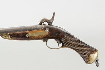 FLANKÖRPISTOL, med slaglås, 1800-tal, märkt 1816.