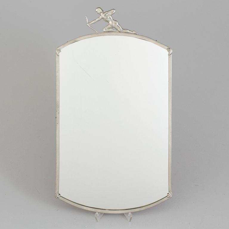 An 1920/30's pewter mirror.