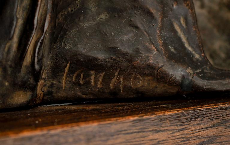 JAN KODET, skulptur, bronserad terrakotta, signerad.