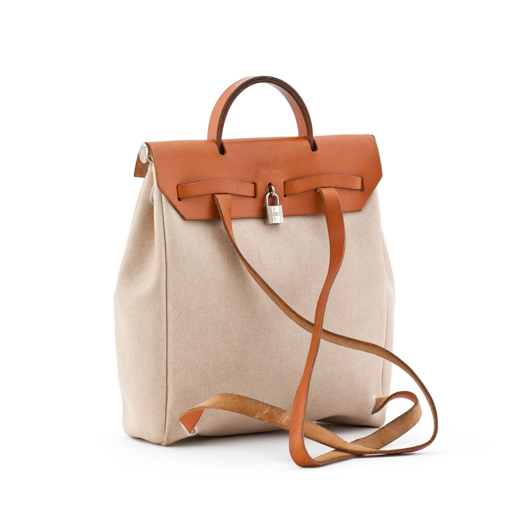 HERMÈS, handväska / ryggsäck, "Herbag", två delar.