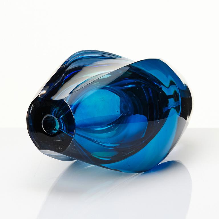 Mona Morales-Schildt, a 'Ventana' cut and polished glass vase, Kosta Sweden 1950s-60s.