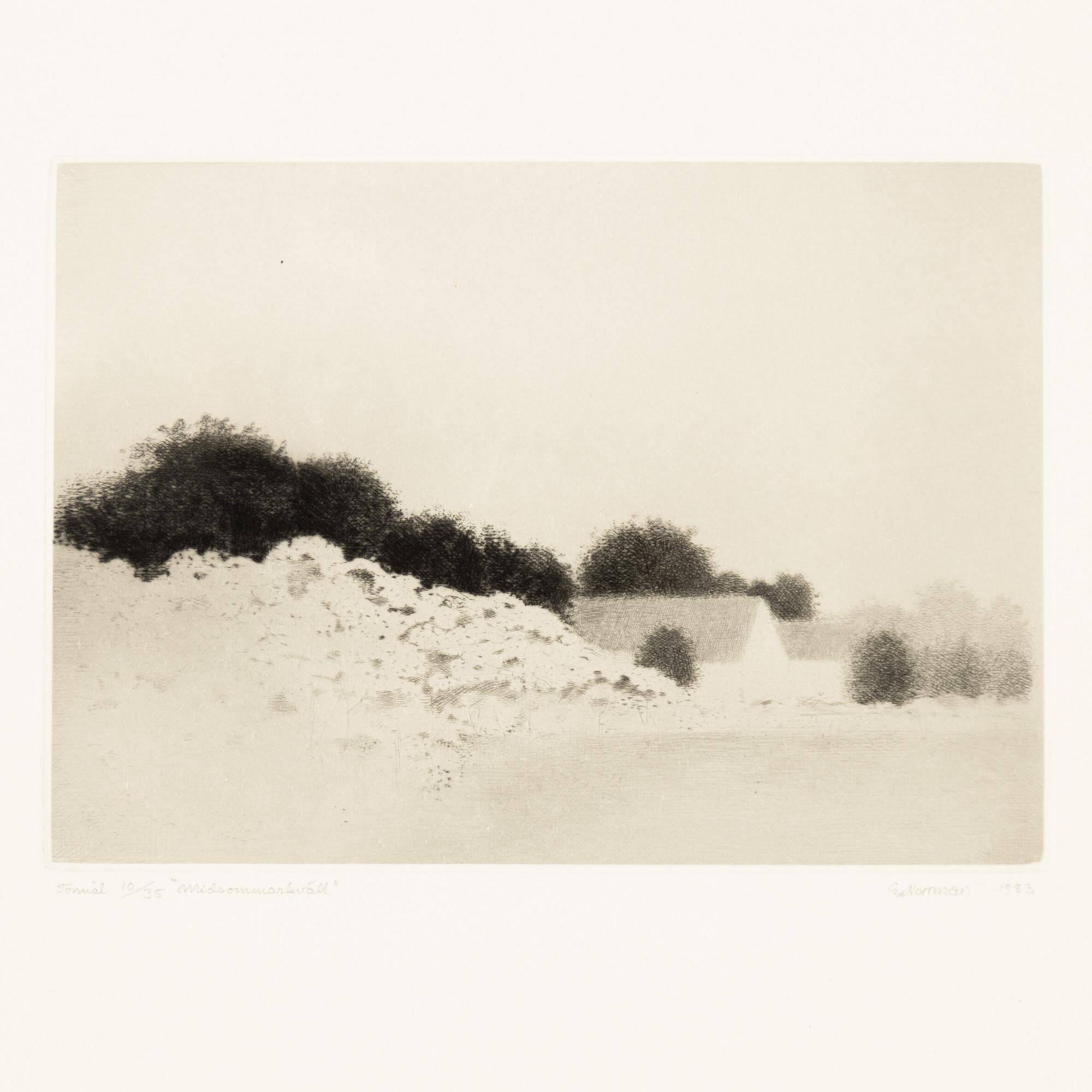 Gunnar Norrman, Drypoint etchings, 9, signed and numbered.