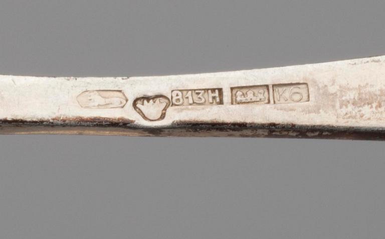 SKEDAR, 12+6 st, silver, Auran Kultaseppä samt Kultakeskus. 1900-tal. Vikt tot. 471 g.