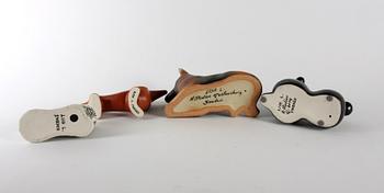 FIGURINER, 4 st, stengods, Lisa Larson, Gustavsberg, sign.