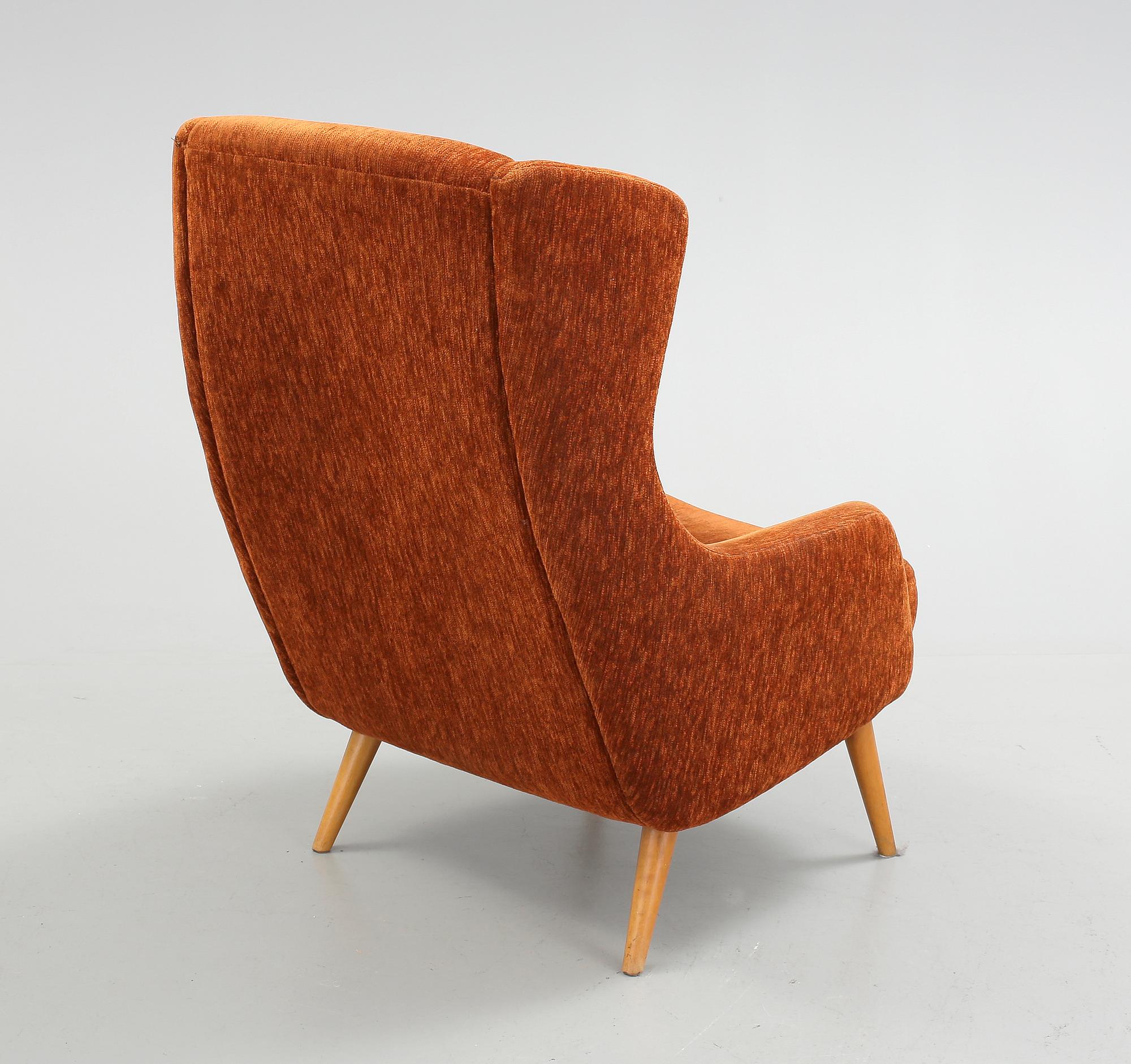 FÅTÖLJ, "Capri hög", Alf Svensson, Dux, Ljungs Industrier, 1950-tal.