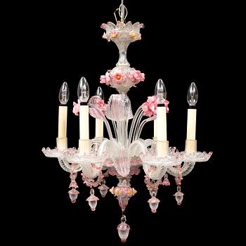 A 20th Century glass chandelier.