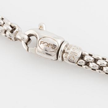 Fope, 18K white gold and brilliant cut diamond necklace.