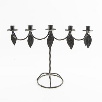Candelabras, a pair, wrought iron, 20th century.