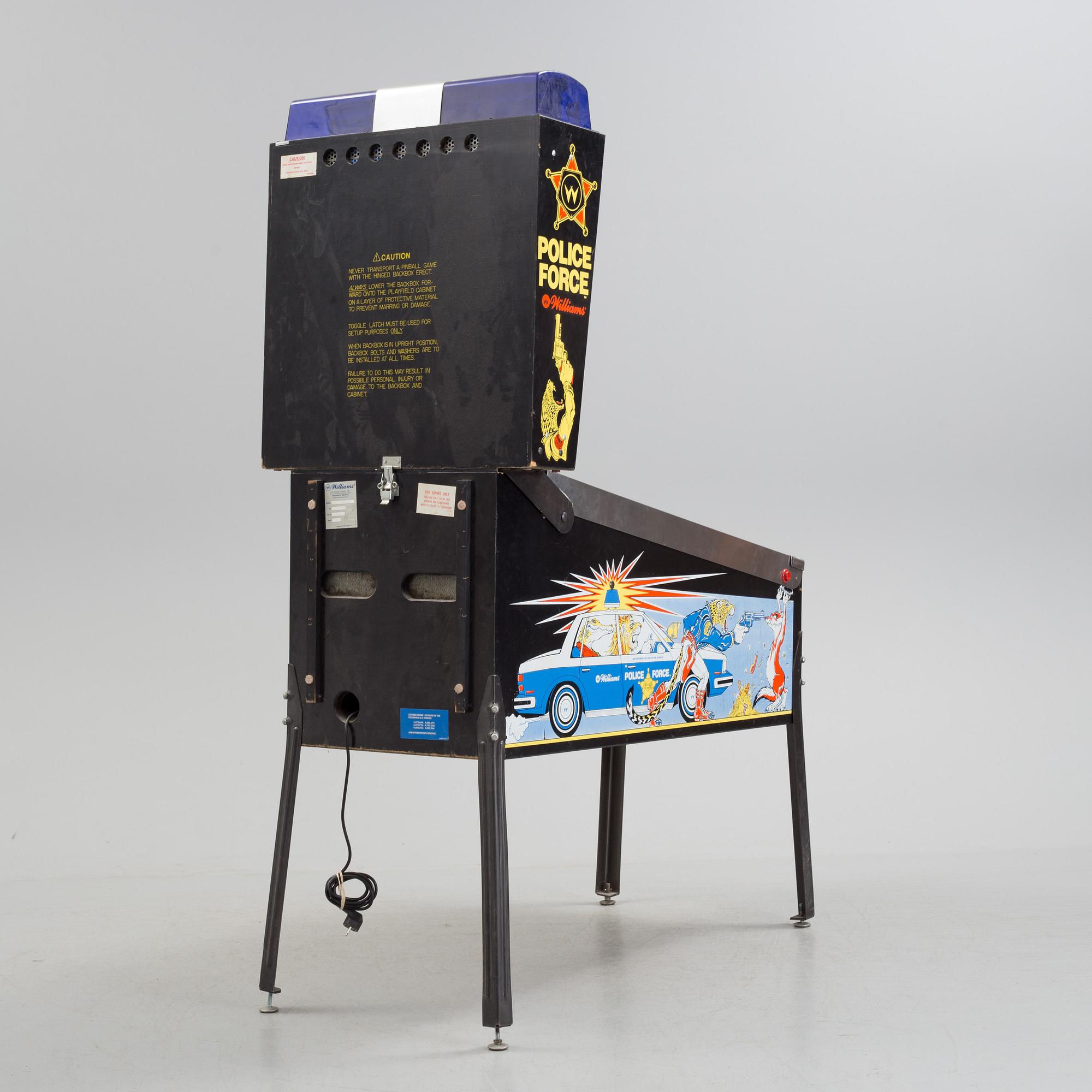 a "Police Force" pin-ball game Williams electronic games Chicago, USA 1989.