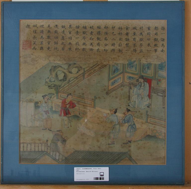 SIDENMÅLNING, Kina 1800-tal.
Proveniens: Estrid Ericson.