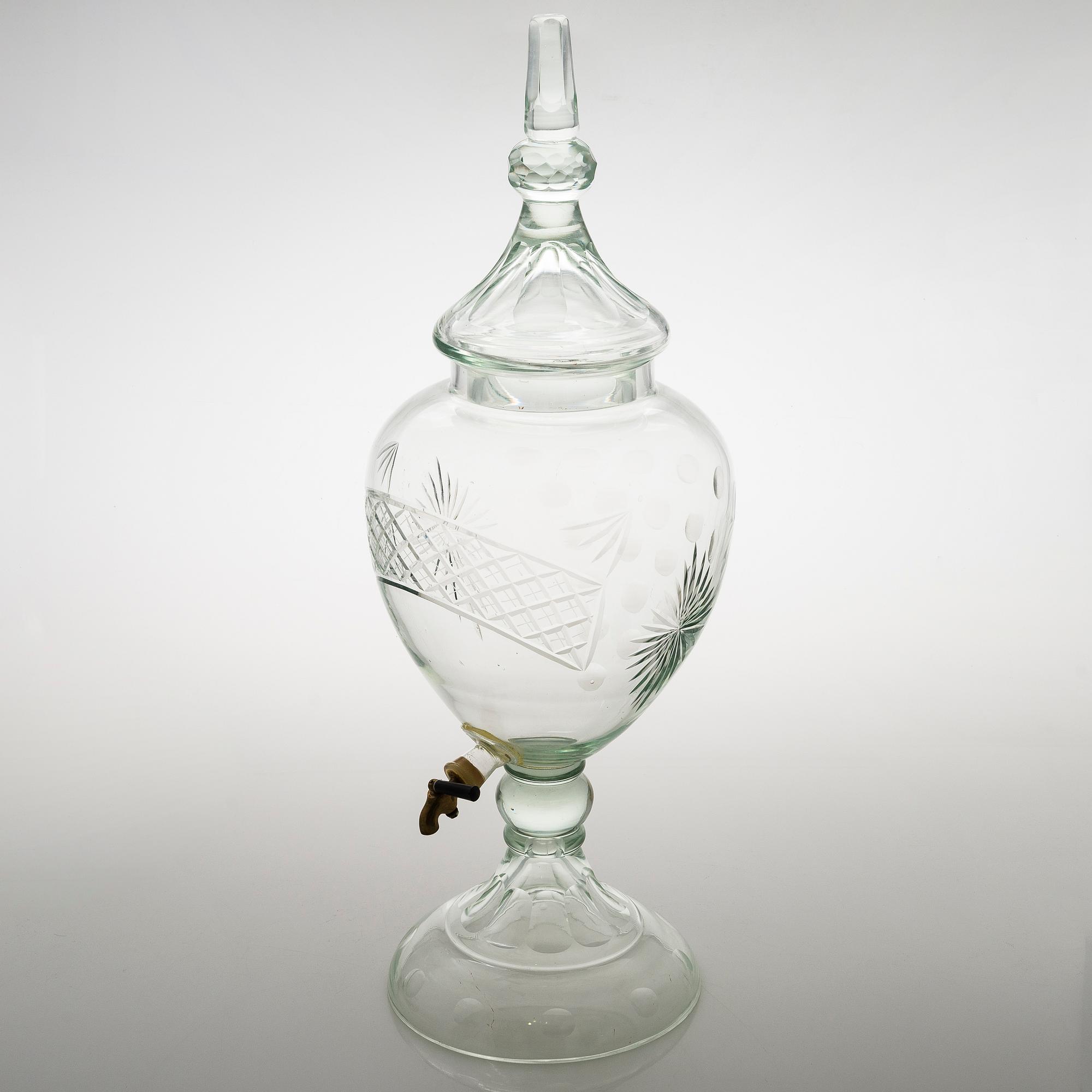 A glass punch bowl from the first half of the 20th century.