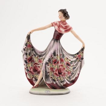 Stefan Dakon, figurin, flintgods, Goldscheider, Österrike, 1930/40-tal.