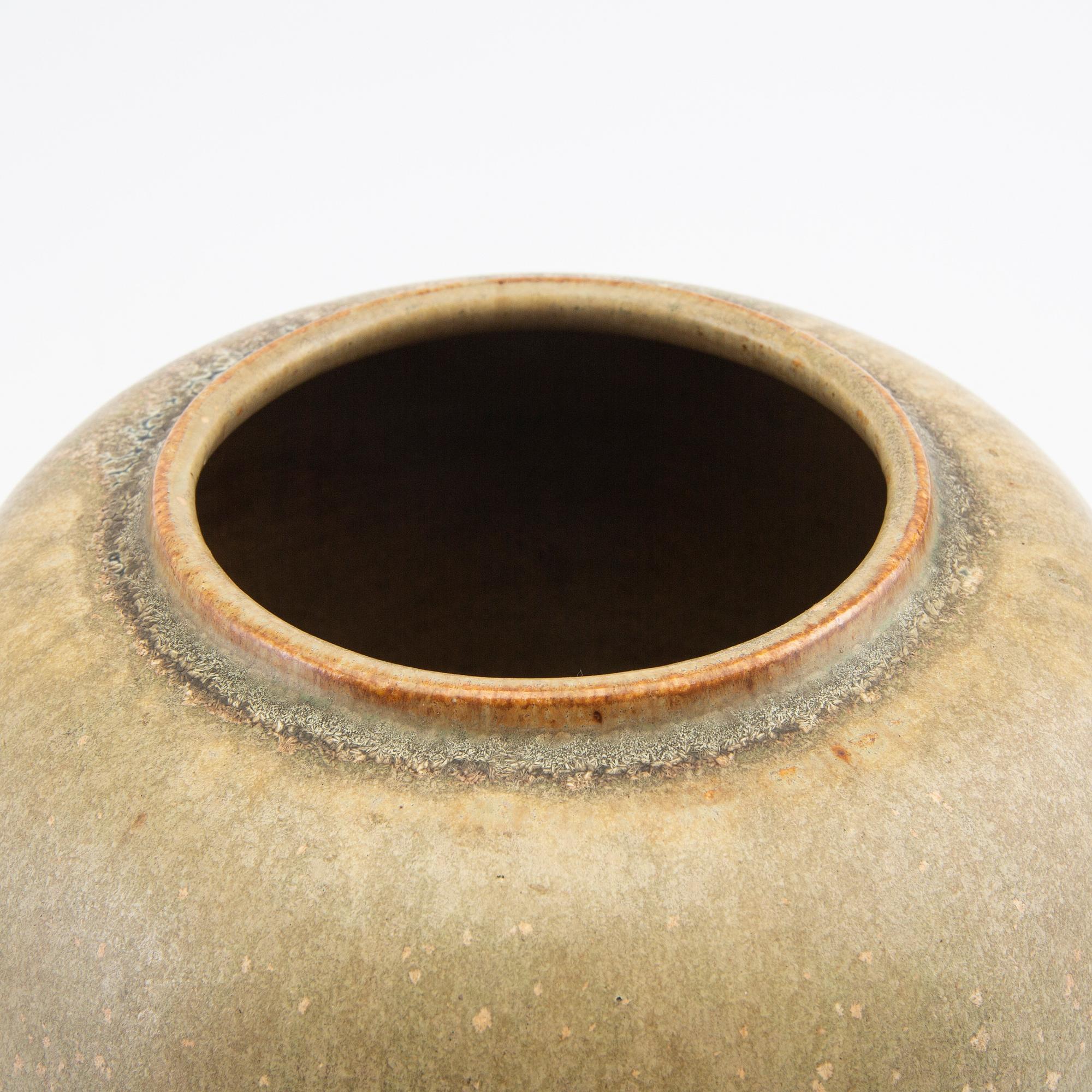 Patrick Nordström, a stoneware urn with bronze lid Royal Copenhagen dated 27-4 1922.