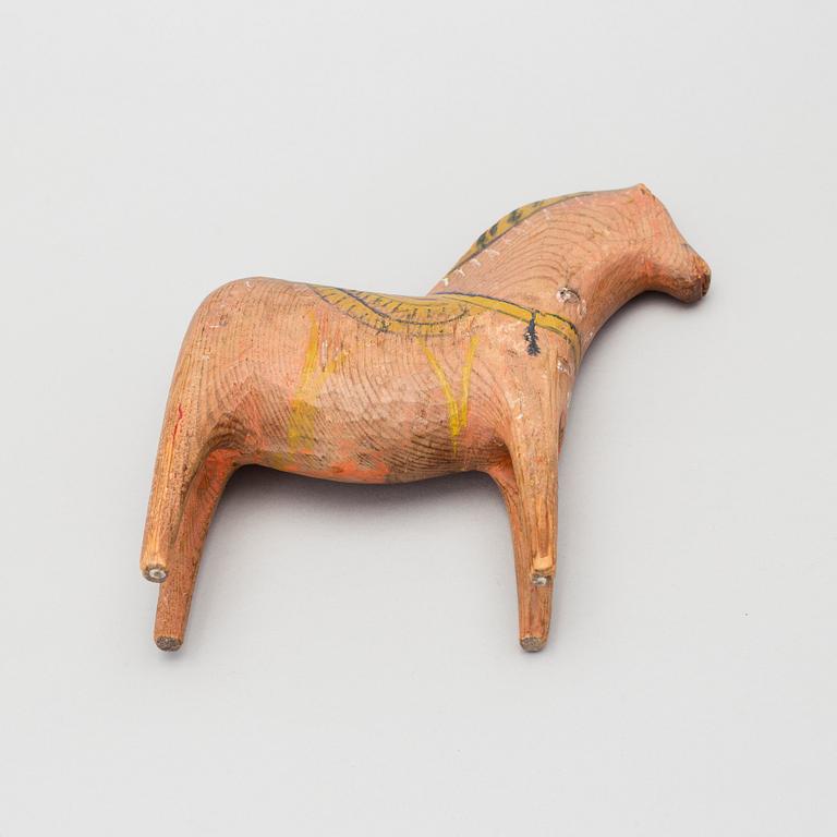 A painted folk art dala horse late 19th century.