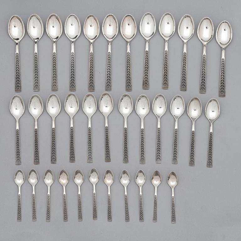 A 126-piece set of Norwegian silver cutlery.