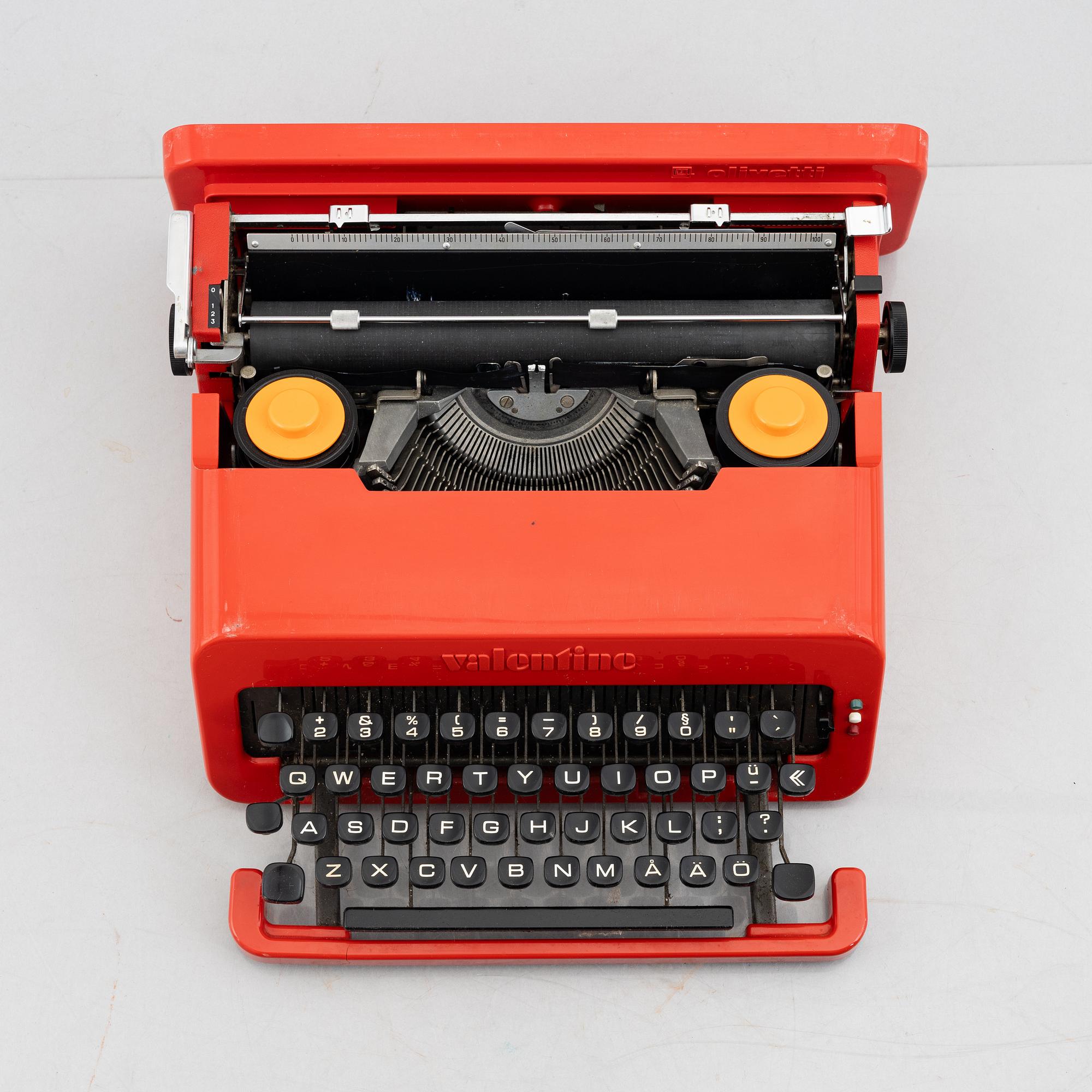 Ettore Sottsass, typewriter, "Valentine", Olivetti, Italy.