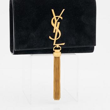 Yves Saint Laurent, a black suede 'Kate Small' handbag.