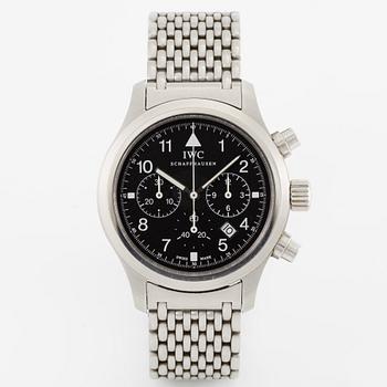 IWC, Schaffhausen, Pilot's chronograph, Mecaquartz, wristwatch, chronograph, 36 mm.