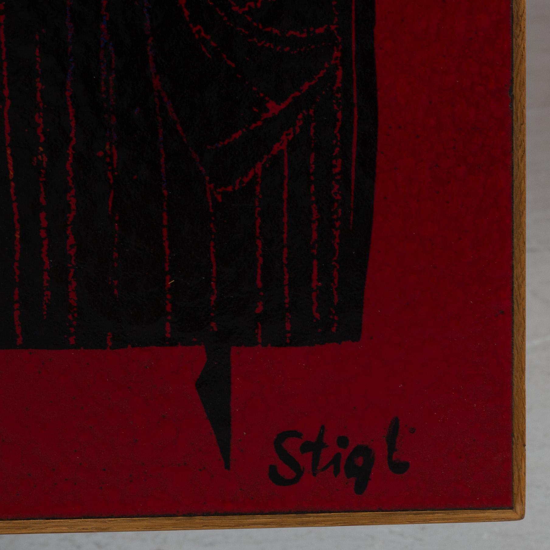 STIG LINDBERG, an enamel table top, Triva, Nordiska Kompaniet, circa 1960.