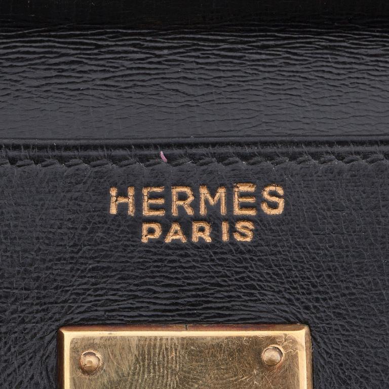 HERMÈS, a box black "Kelly 32" bag, before 1960.