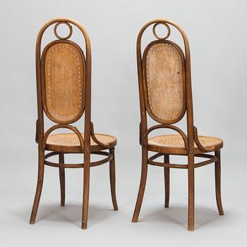 Four bent wood chairs, early 20th century, presumably Austria.