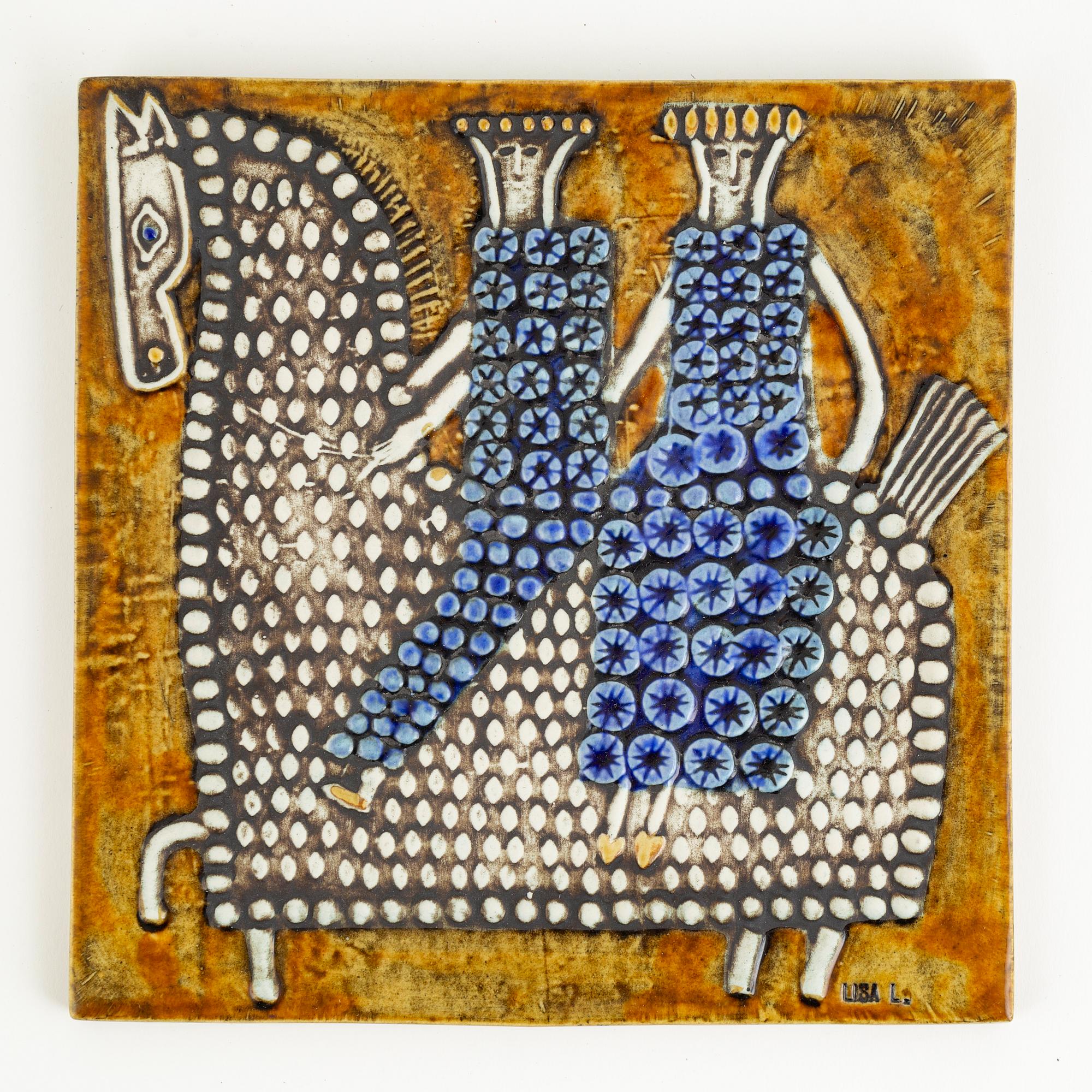 Lisa Larson, a group of three wall reliefs, Gustavsberg.