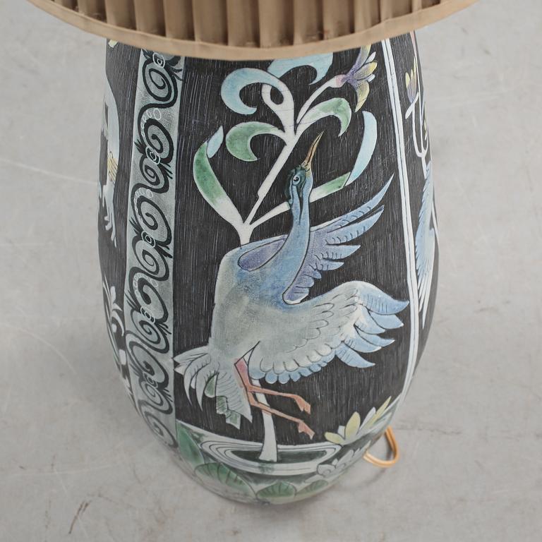 BORDSLAMPA, keramik, Marian Zawadsky, Tilgmans Keramik, signerad och daterad 1958.