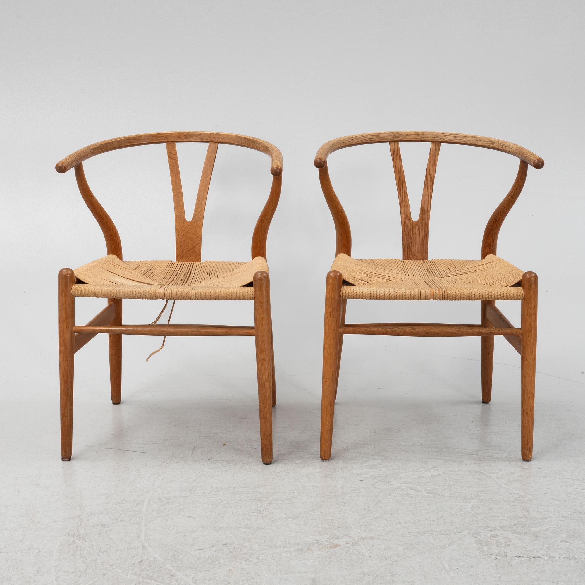 Hans J. Wegner, stolar, 6 st, modell CH-24, "Y-stolen", Carl Hansen & Son, Odense, Danmark.