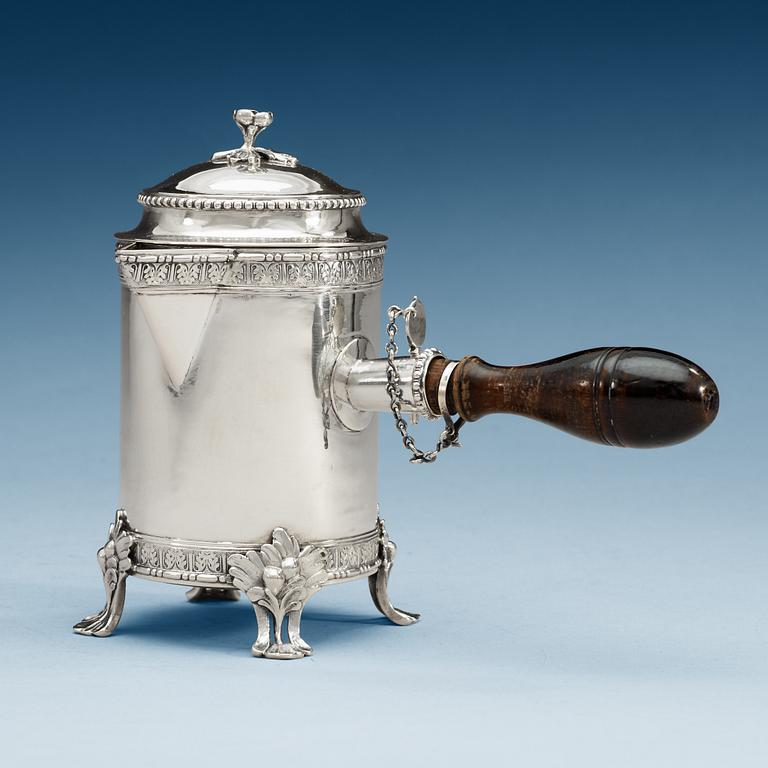 A Swedish 18th century parcel-gilt milk-jar, makers mark of Wilhelm Smedberg, Karlstad 1784.