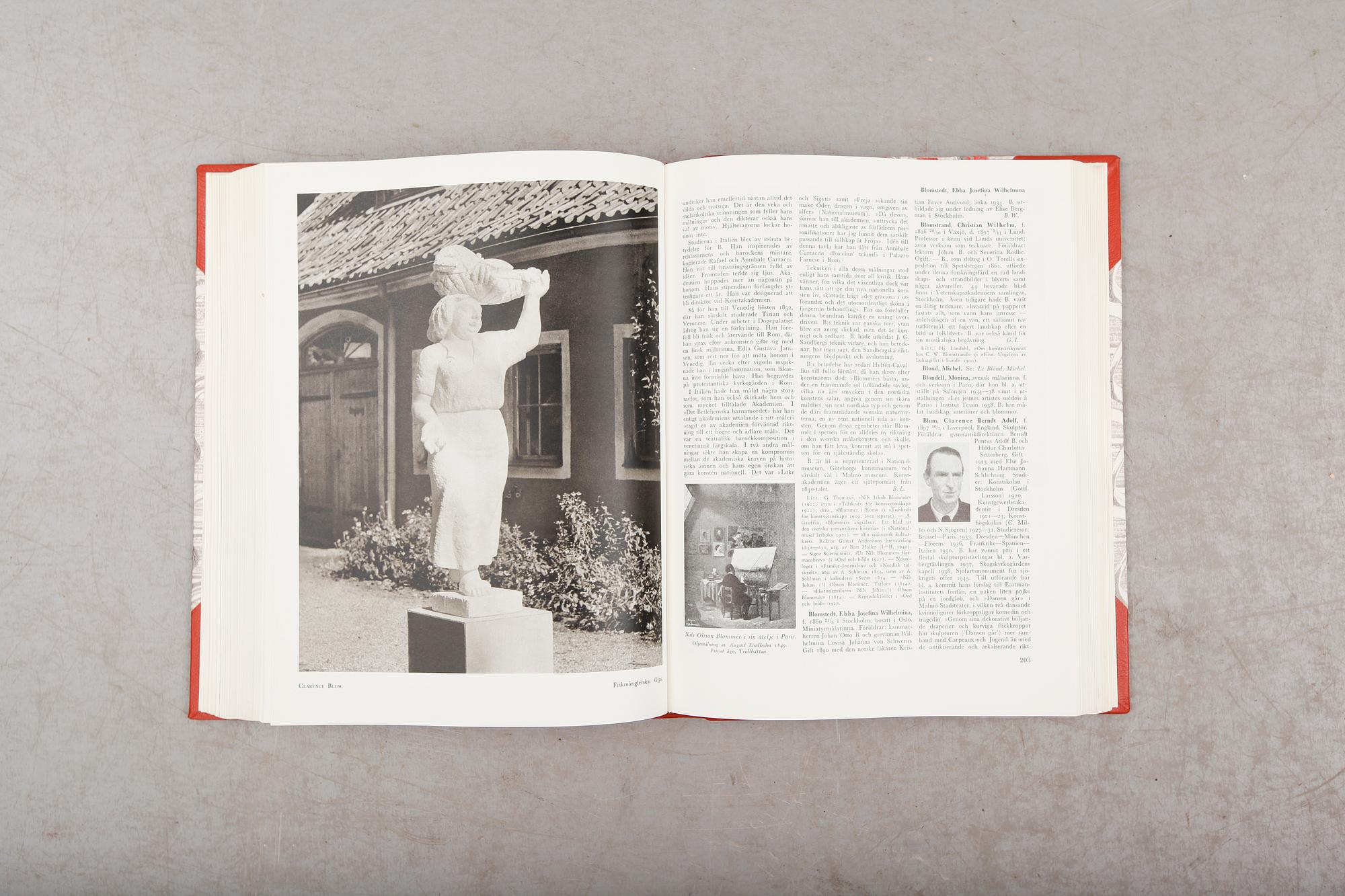 BÖCKER: SVENSKT KONSTNÄRLEXIKON, Abbe-Dahlander, Allhems, 1952, 5 volymer.