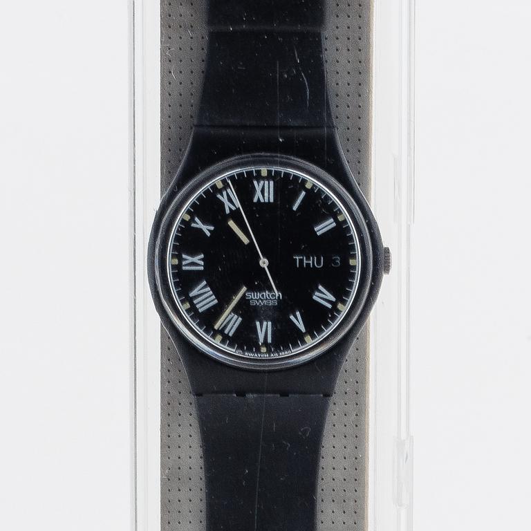 Swatch, Nero, wristwatch, 34 mm.