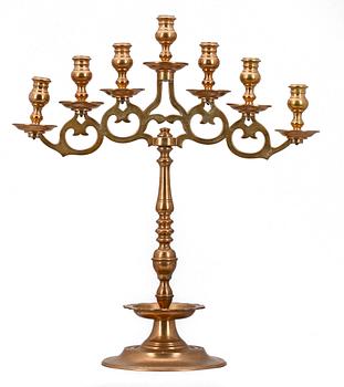 KANDELABER, mässing, barockstil, omkring 1900.