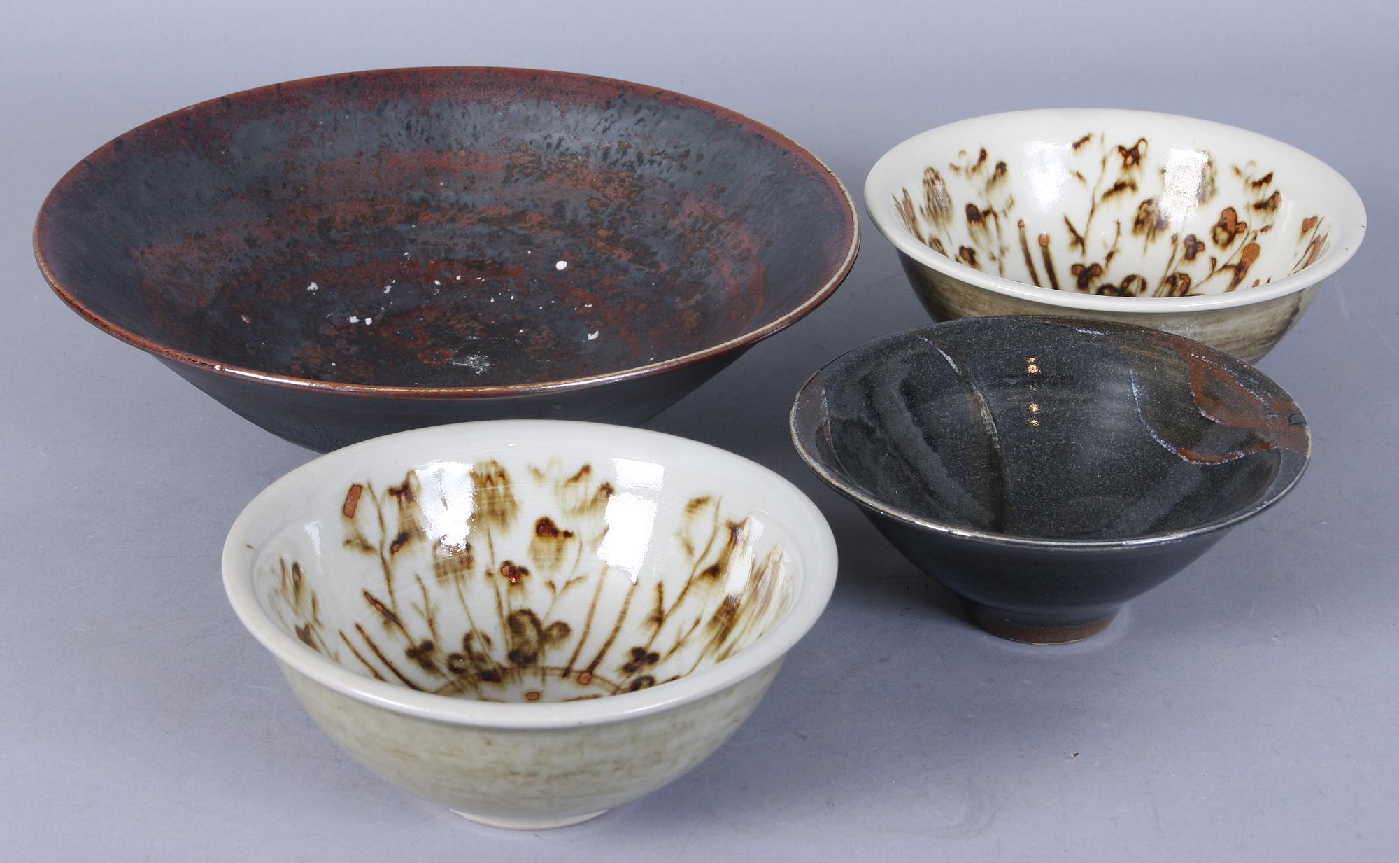 SKÅLAR, 4 st, stengods, Carl Harry Stålhane.