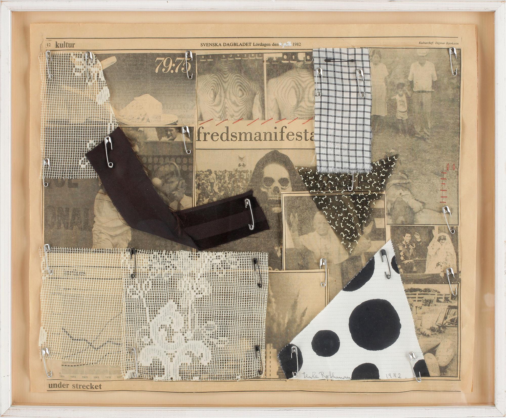 LENKE ROTHMAN, collage, signerad o daterad 1982.