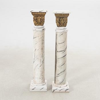 Pedestals, a pair, first half/mid 20th century.