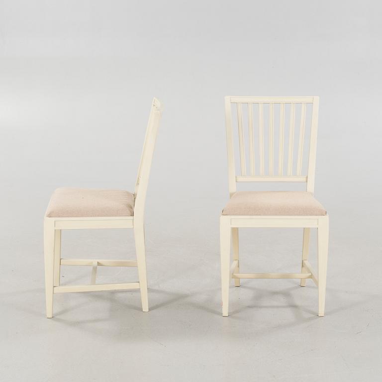 Four chairs and a dining table, probably Karl Andersson & Söner, second half of the 20th century.