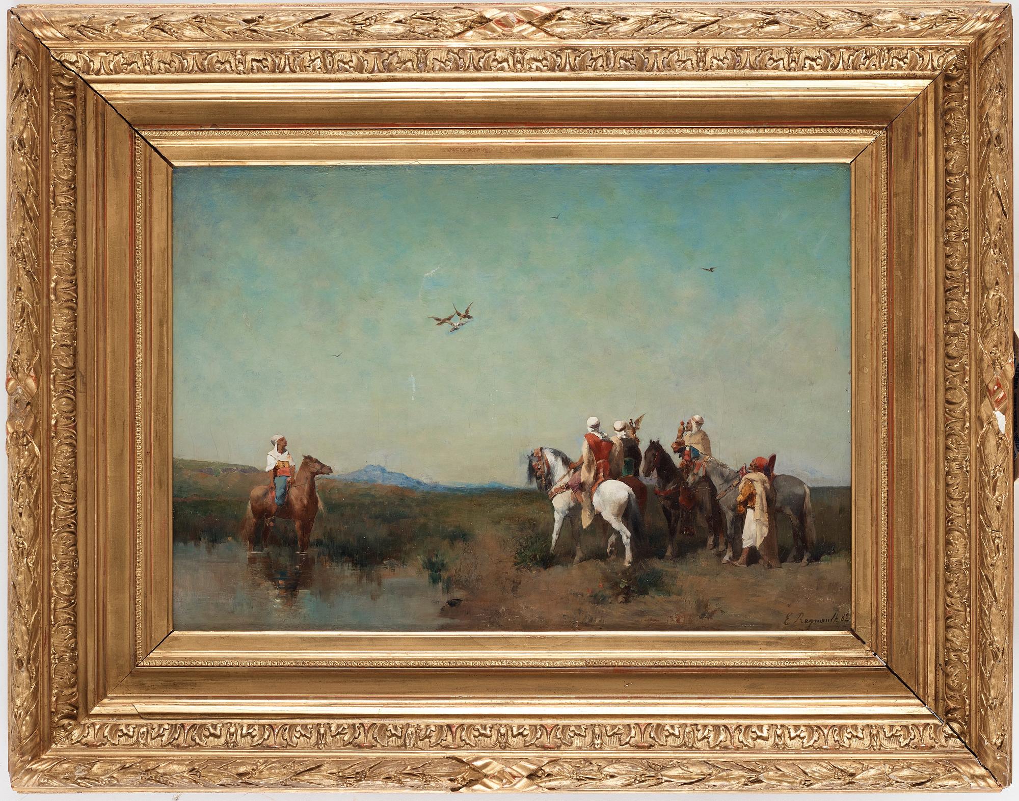 Émile Regnault de Maulmain, Falkjakt.