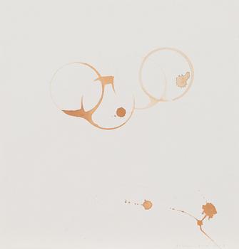 Leonhard Lapin, silkscreen and tea, a set of three, signed, dated and numbered.